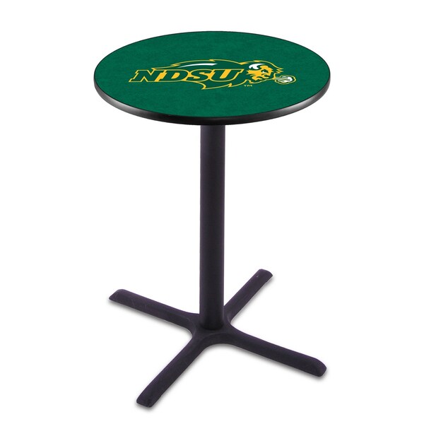 Holland Bar Stool Co. 42" Blk Wrinkle North Dakota State Pub Table, 36" dia. Top L211B4236NDakSt-G